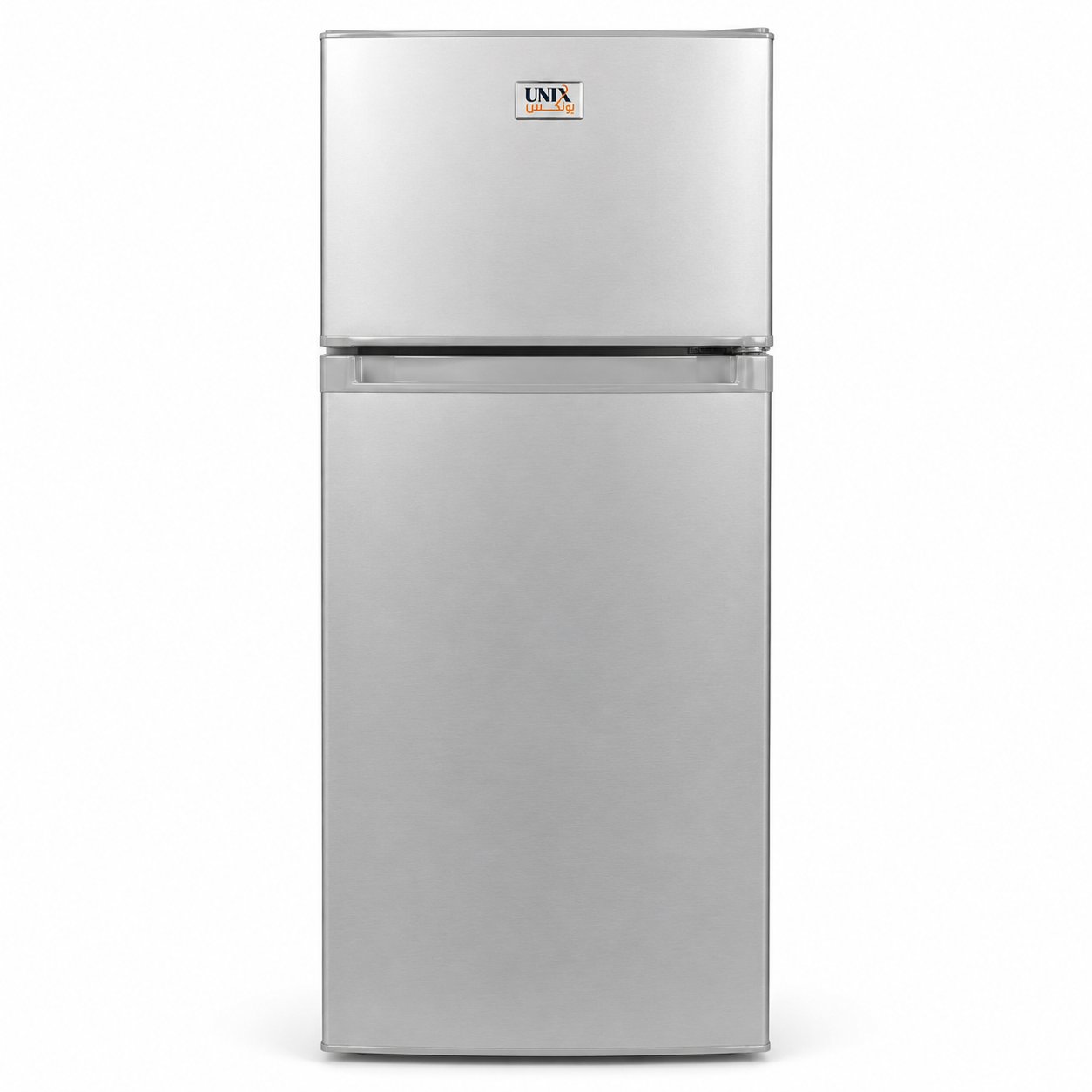 UNEX Double Door Refrigerator 7.4 Cu.Ft 210L Silver – OMRF-212 - Image 1