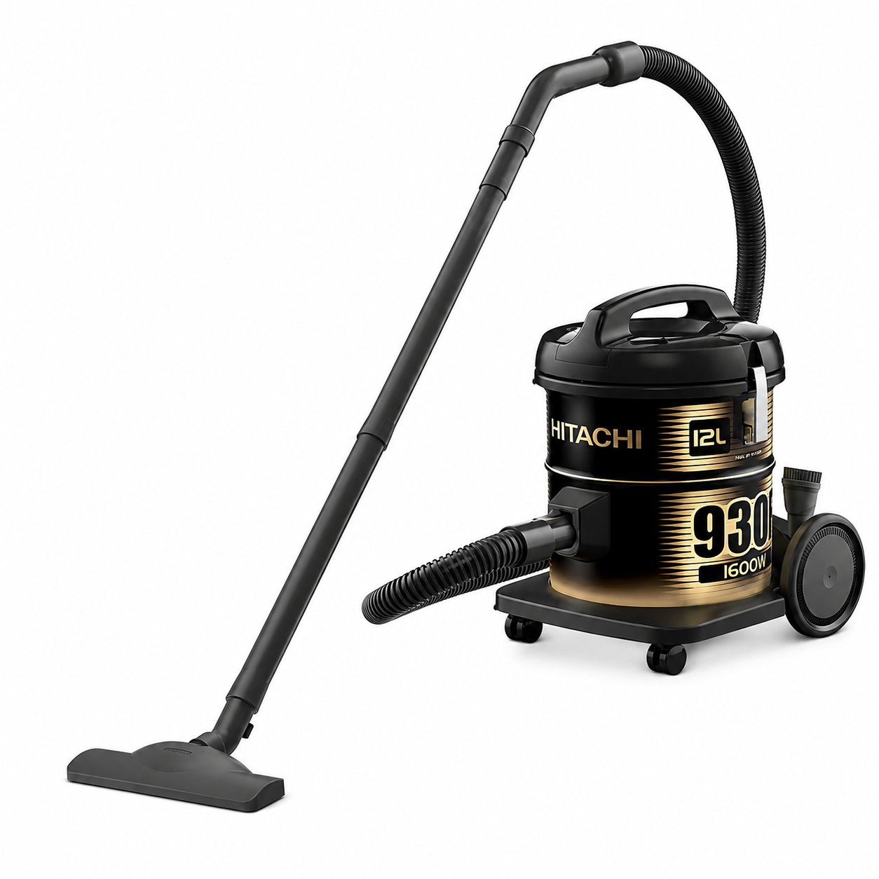 HITACHI Drum Vacuum Cleaner 12L 1600W Gold/Black – CV-930F - Image 1