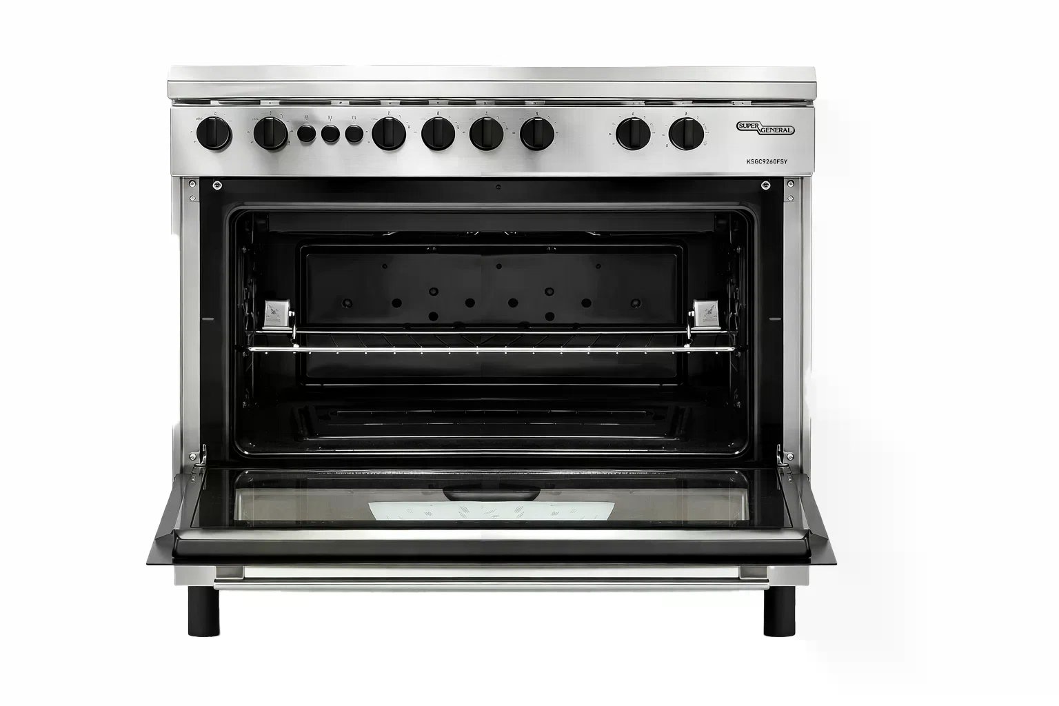 SUPER GENERAL Freestanding Gas Cooker 90×60CM 5 Burners Stainless Steel – KSGC9260FSY - Image 4