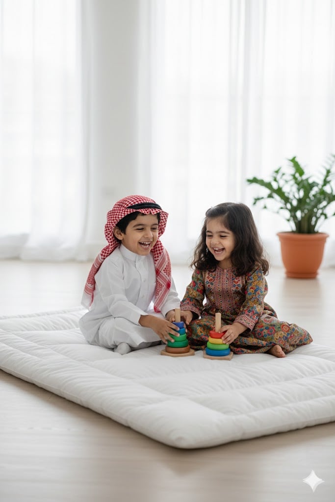 مرتبه من صوف الخروف الطبيعي مغلفة بالقطن - صورة 1