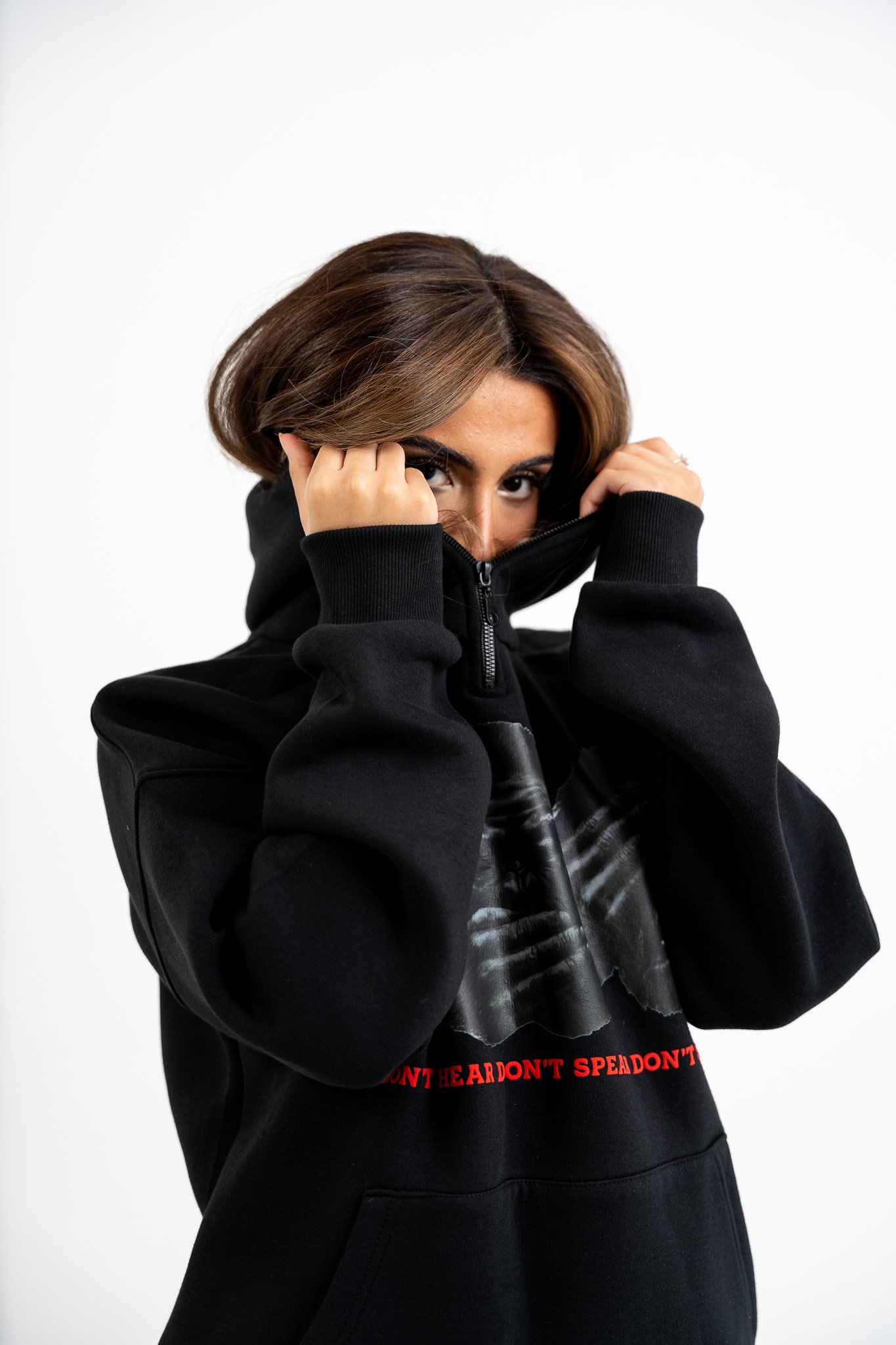 HOODIE BLACK NINJA ZIP - صورة 3