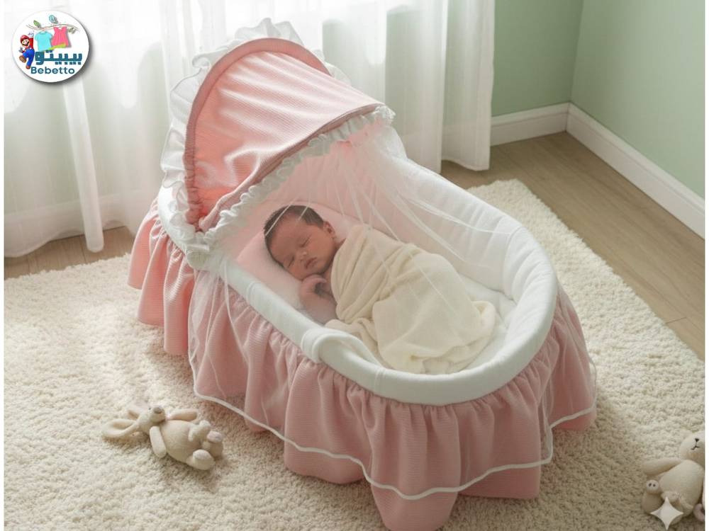 Cambrass Moses Basket with Frills and Hood Z53 \ G018534 - Image 1