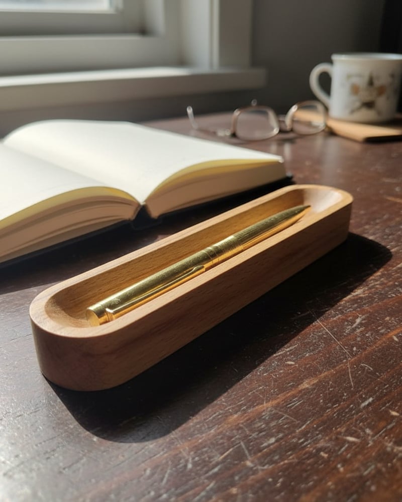 حامل أقلام للمكتب خشبي - صورة 2