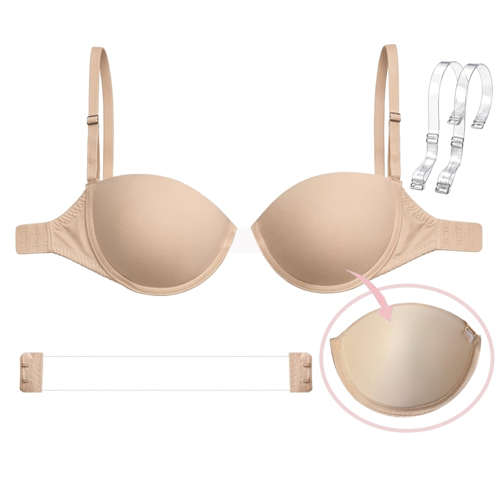 Transparent Back Firm Cup Bra – No Padding - Image 1