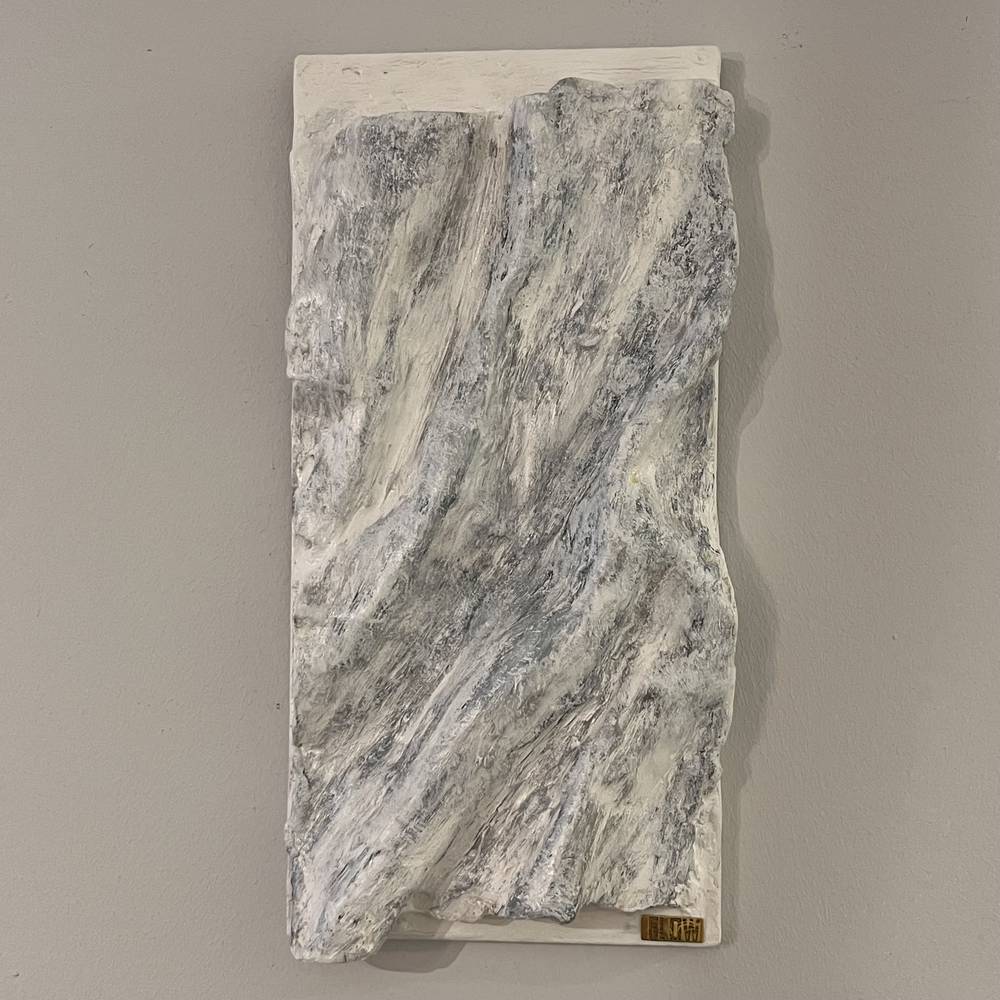 white & grey textured wall art. - Image 4