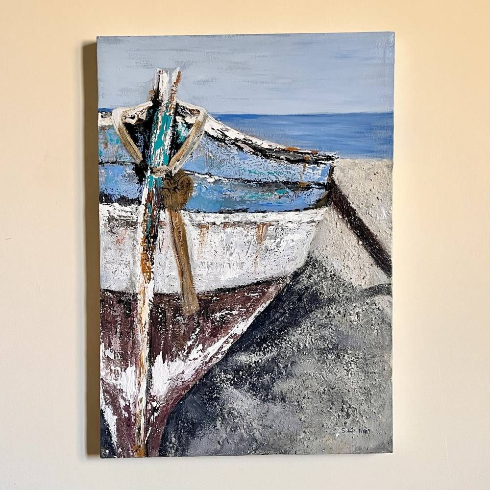 Wooden fishing boat painting  - Image 2
