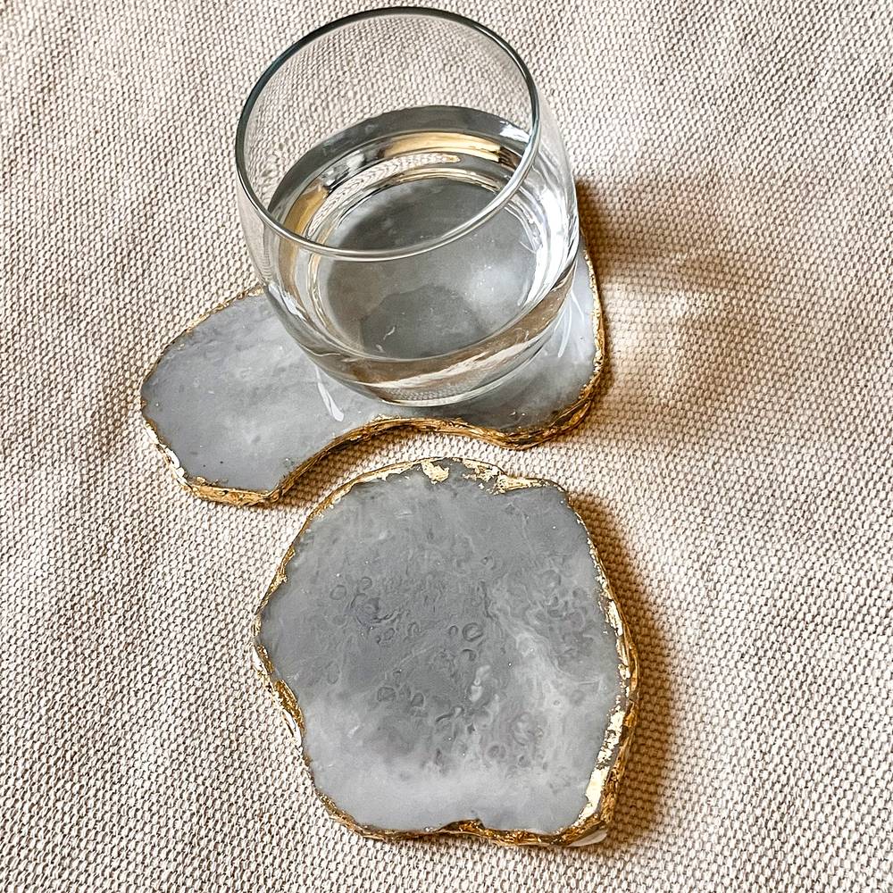 Grey agate coasters - صورة 1