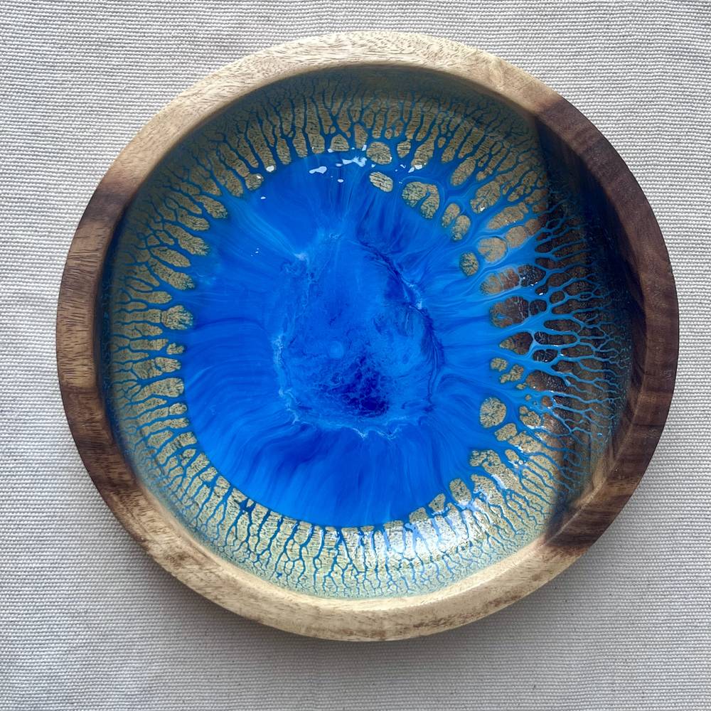 Blue light wooden bowl - Image 3