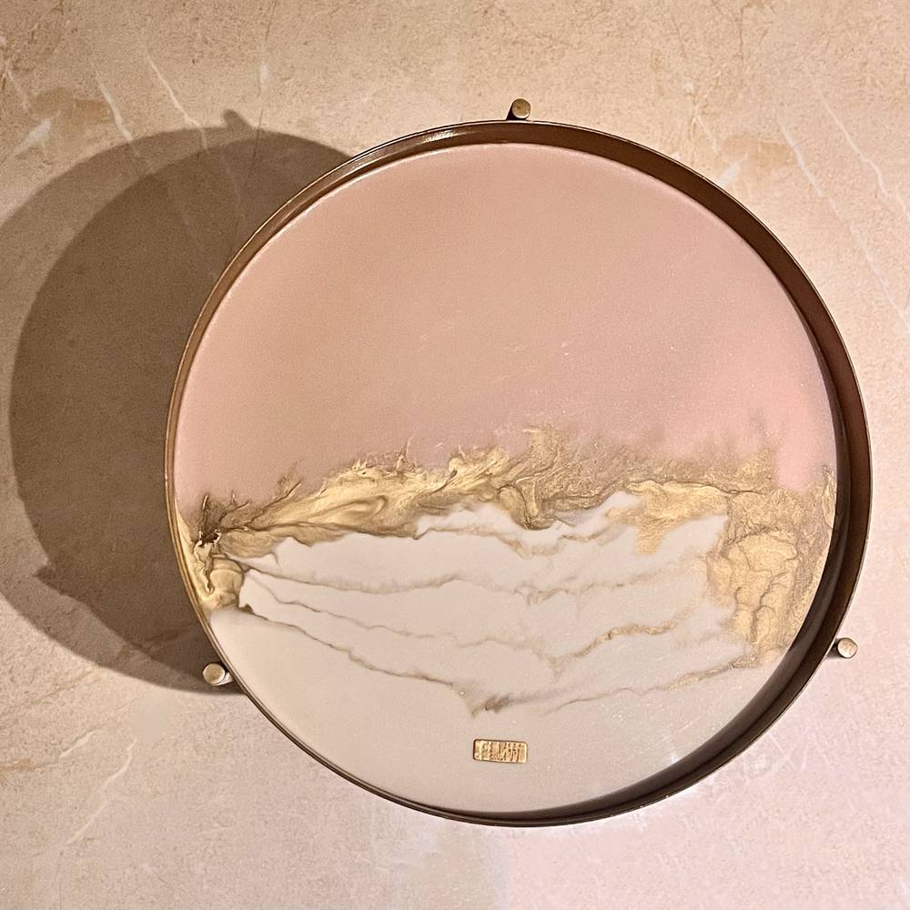 Rose / White- Gold Steel Side-Table - Image 4