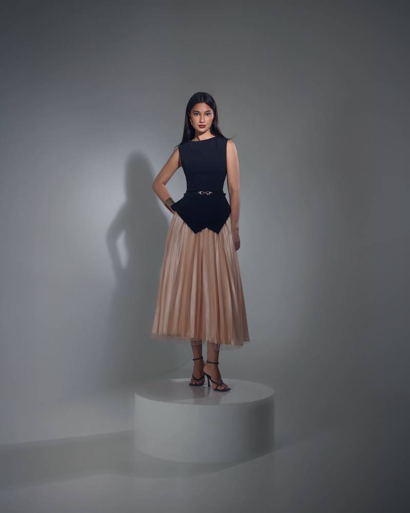 pleated tulle dress - صورة 5
