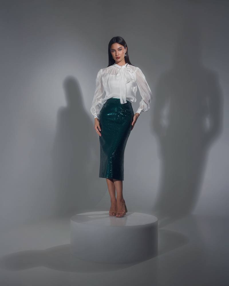 Sequins midi skirt - صورة 2