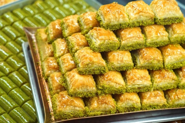 Turkisbaklava with pistachios