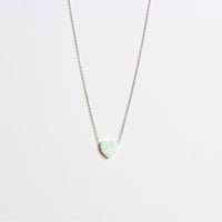 OPAL HEART NECKLACE, WHITE - Image 2