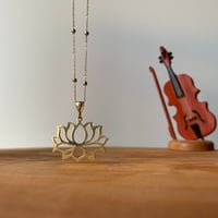 LOTUS FLOWER NECKLACE, GOLD - Image 1
