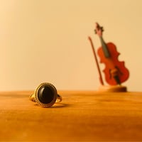 AGATE STONE RING, GOLD - Image 2
