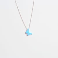 OPAL BUTTERFLY NECKLACE, LIGHT BLUE - Image 2