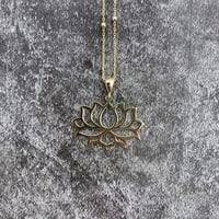 LOTUS FLOWER NECKLACE, GOLD - Image 2