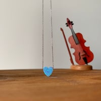 OPAL HEART NECKLACE, LIGHT BLUE - Image 1