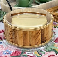 Small Round Bamboo Support with Acrylic Lid - صورة 1