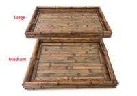 Medium Rectangular Bamboo Tray with Glass Bottom - صورة 9