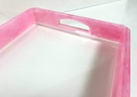 Rectangular Pink Tray with handles - صورة 4