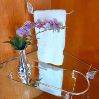 Set of flowers rect tray with towel stand - صورة 9