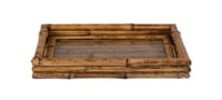 Medium Rectangular Bamboo Tray with Glass Bottom - صورة 8