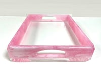 Rectangular Pink Tray with handles - صورة 2
