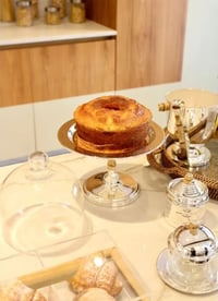 Medium Cake Bamboo Stand + Plain Lid - صورة 4