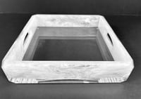 Square White Tray with handles - صورة 6