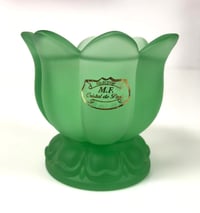 Small Crystal Vase Lotus Flower in Green Color - صورة 5