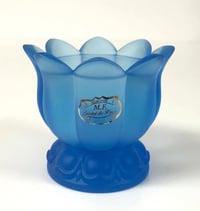 Small Crystal Vase Lotus Flower in L-Blue Color - صورة 1