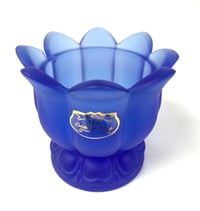 Small Crystal Vase Lotus Flower in Blue Color - صورة 2