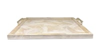 Large Cream Tray with Bamboo Handles - صورة 7