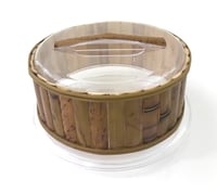 Small Round Bamboo Support with Acrylic Lid - صورة 7