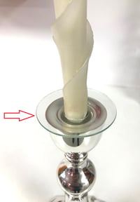  Medium Glass Rings Holder Set For Drop Candles, Can attache on the Candlestick - صورة 8