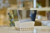 Silver Waste Basket with Gold Décor - صورة 1