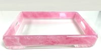 Rectangular Pink Tray with handles - صورة 1