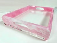 Rectangular Pink Tray with handles - صورة 7