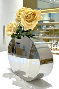 Horizontal Oval S/Steel Vase - صورة 2