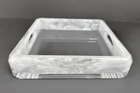 Square White Tray with handles - صورة 1