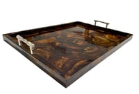 Large Brwon Tray with Bamboo Handles - Image 7