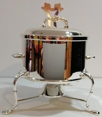  Small Round Silver Classic Chafing Dish with two handles on the sides - صورة 2