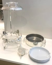 Medium Rounded Silver Chafing Dish with Roses Décor - صورة 7