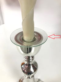 Small Glass Rings Holder Set For Drop Candles, Can attache on the Candlestick - صورة 6