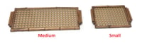 Small Rectangular Bamboo Tray with Gold Straw & Glass Bottom - صورة 7
