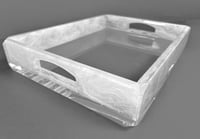 Rectangular White Tray with handles - صورة 4