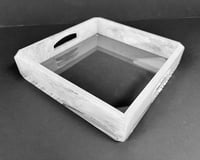 Square White Tray with handles - صورة 3