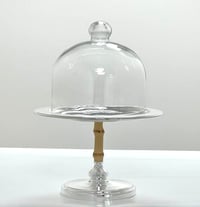 Medium Cake Bamboo Stand + Plain Lid - صورة 3