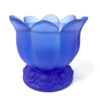 Small Crystal Vase Lotus Flower in Blue Color - صورة 1